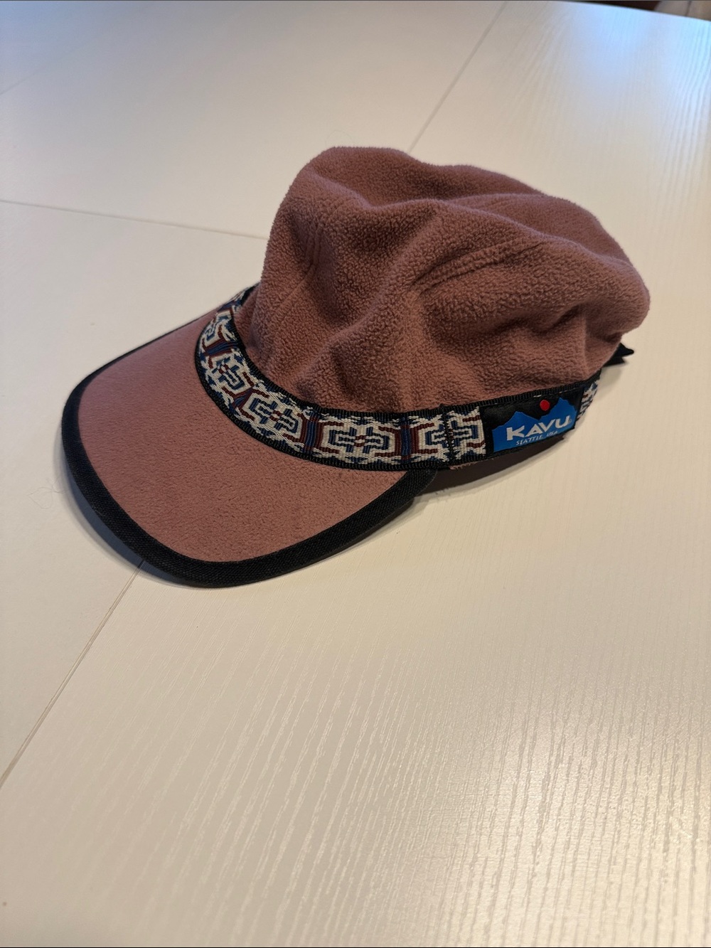 Kavu Kids Dusty Pink Fleece Visor with Patterned Band